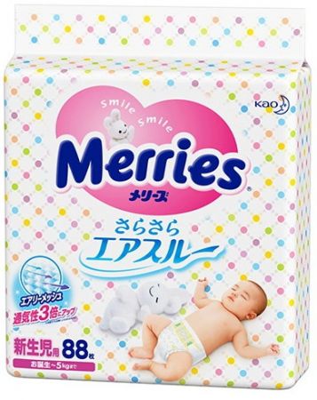 Merries NB 88 для новорожденных до 5 кг ― Японская косметика в Краснодаре